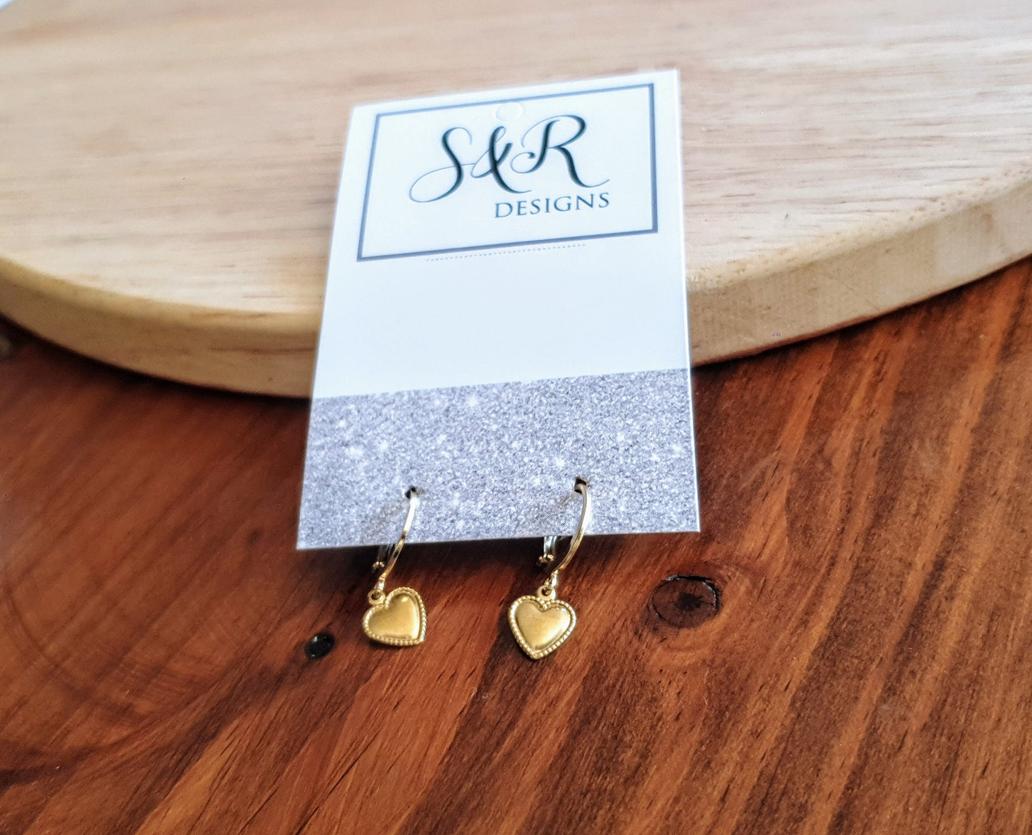 Silver Heart Earrings, Minimalist Heart Drop Earrings, Stainless Steel Dangle Drops, Choose Leverback or Hook Earwire Earrings.