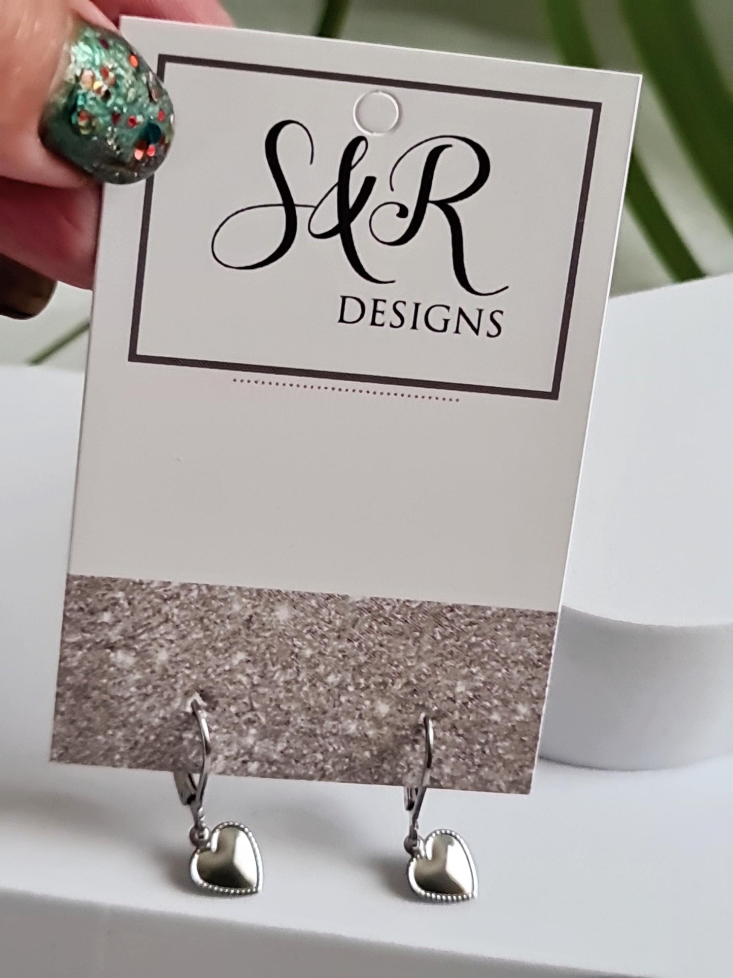 Silver Heart Earrings, Minimalist Heart Drop Earrings, Stainless Steel Dangle Drops, Choose Leverback or Hook Earwire Earrings.