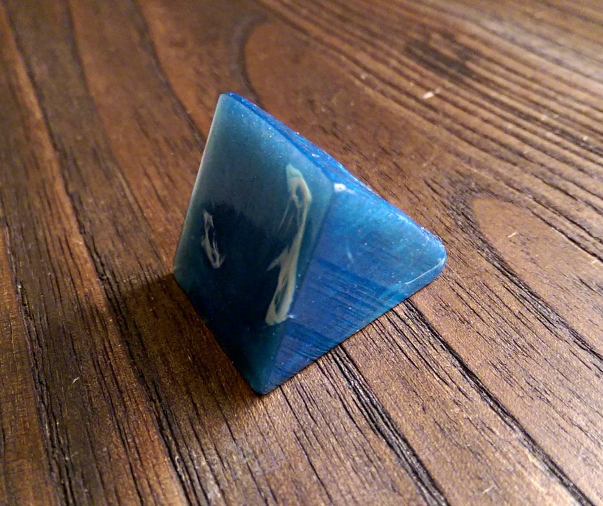 Handmade Square Resin Statement Ring: Blue & White Swirls, Size 7