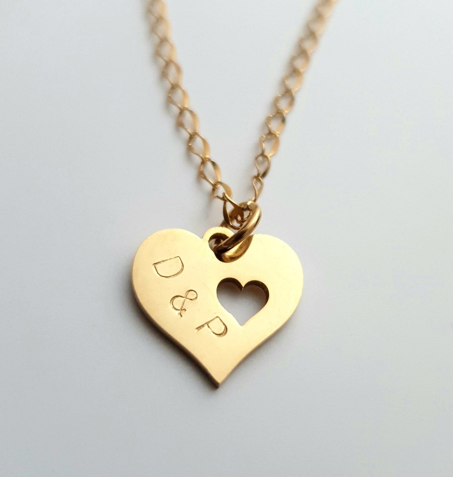 Add on Heart Charm for Bracelet or Necklace, Personalised Hand Stamped Charm with Jump Ring