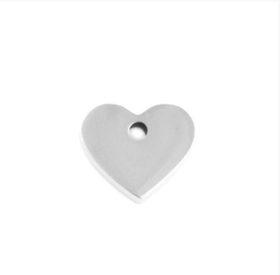 Add on Heart Charm for Bracelet or Necklace, Personalised Hand Stamped Charm with Jump Ring