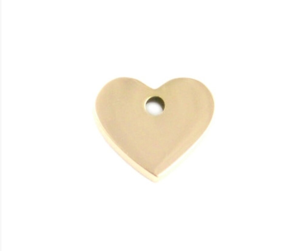 Add on Heart Charm for Bracelet or Necklace, Personalised Hand Stamped Charm with Jump Ring
