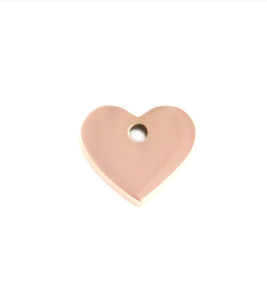 Add on Heart Charm for Bracelet or Necklace, Personalised Hand Stamped Charm with Jump Ring
