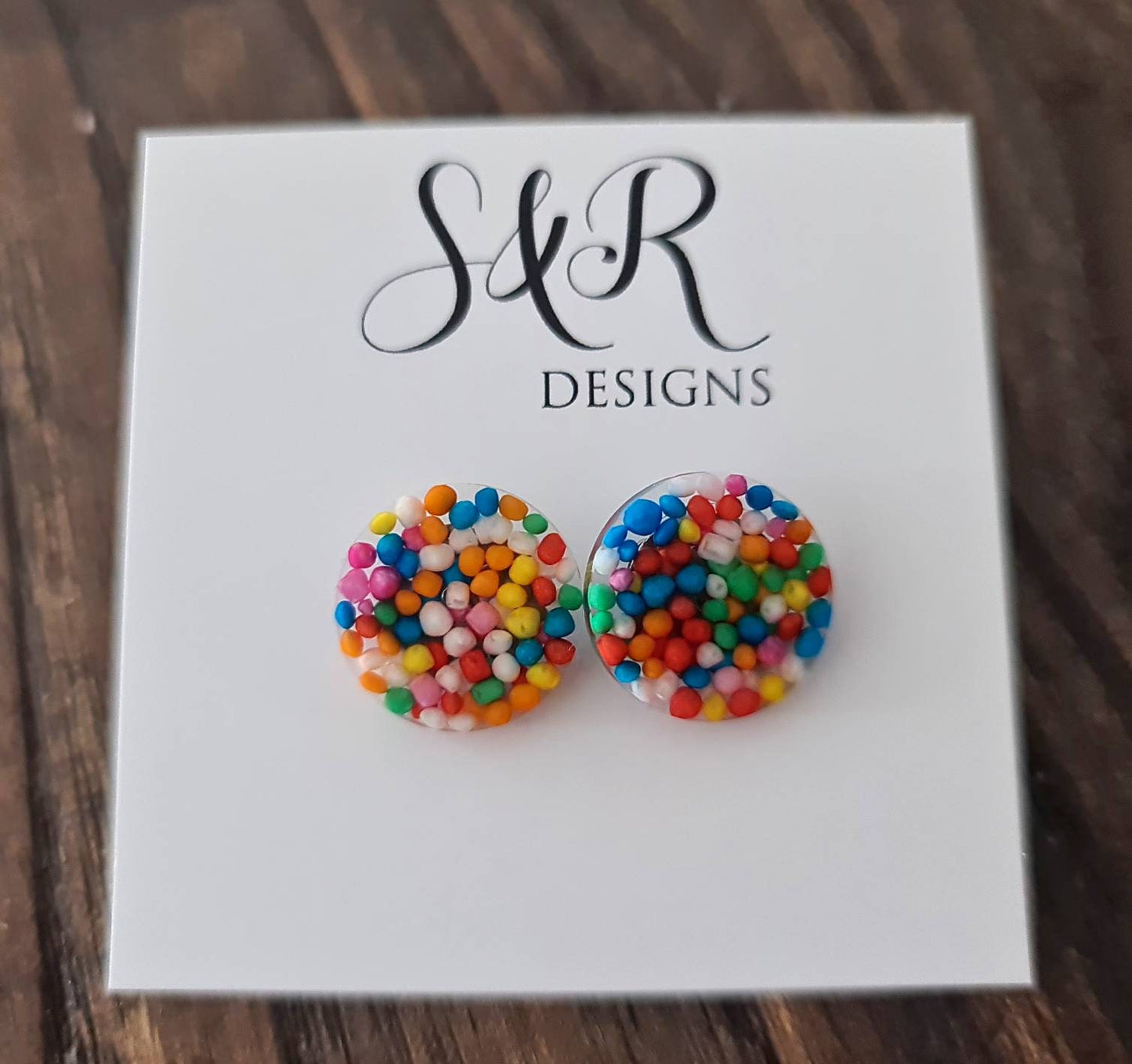 Circle Dot Resin Stud Earrings, 100s and 1000s Candy Lolly Earrings. Stainless Steel Minimalist Stud Earrings. 15mm, 12mm, 10mm or 8mm