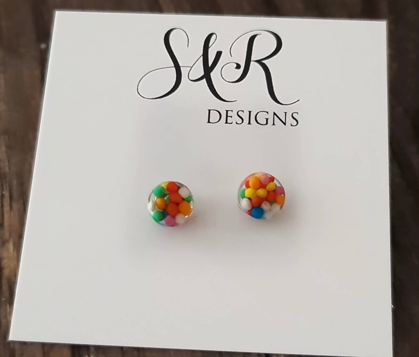 Circle Dot Resin Stud Earrings, 100s and 1000s Candy Lolly Earrings. Stainless Steel Minimalist Stud Earrings. 15mm, 12mm, 10mm or 8mm