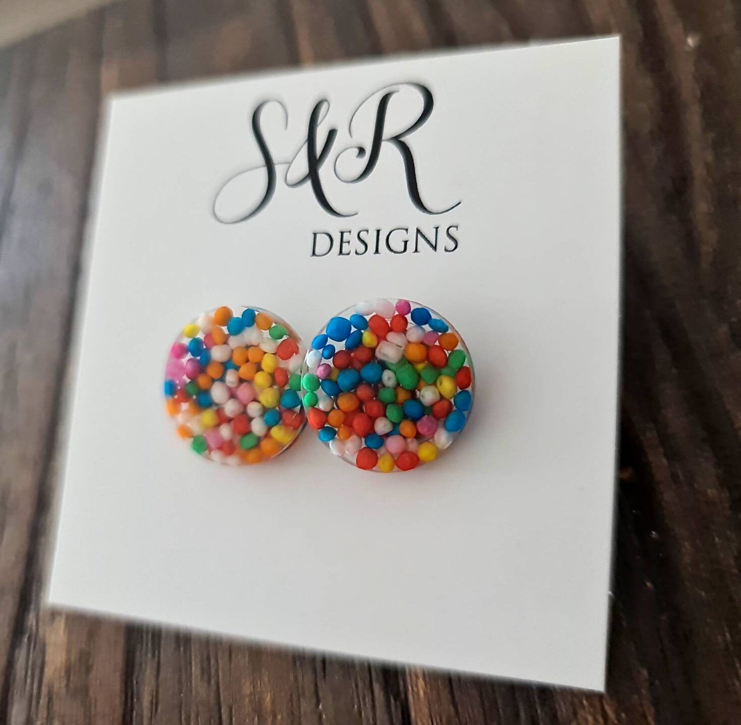 Circle Dot Resin Stud Earrings, 100s and 1000s Candy Lolly Earrings. Stainless Steel Minimalist Stud Earrings. 15mm, 12mm, 10mm or 8mm