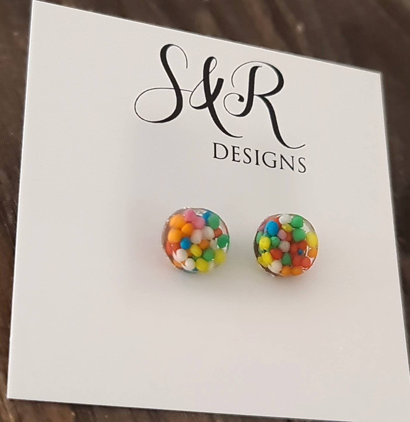 Circle Dot Resin Stud Earrings, 100s and 1000s Candy Lolly Earrings. Stainless Steel Minimalist Stud Earrings. 15mm, 12mm, 10mm or 8mm