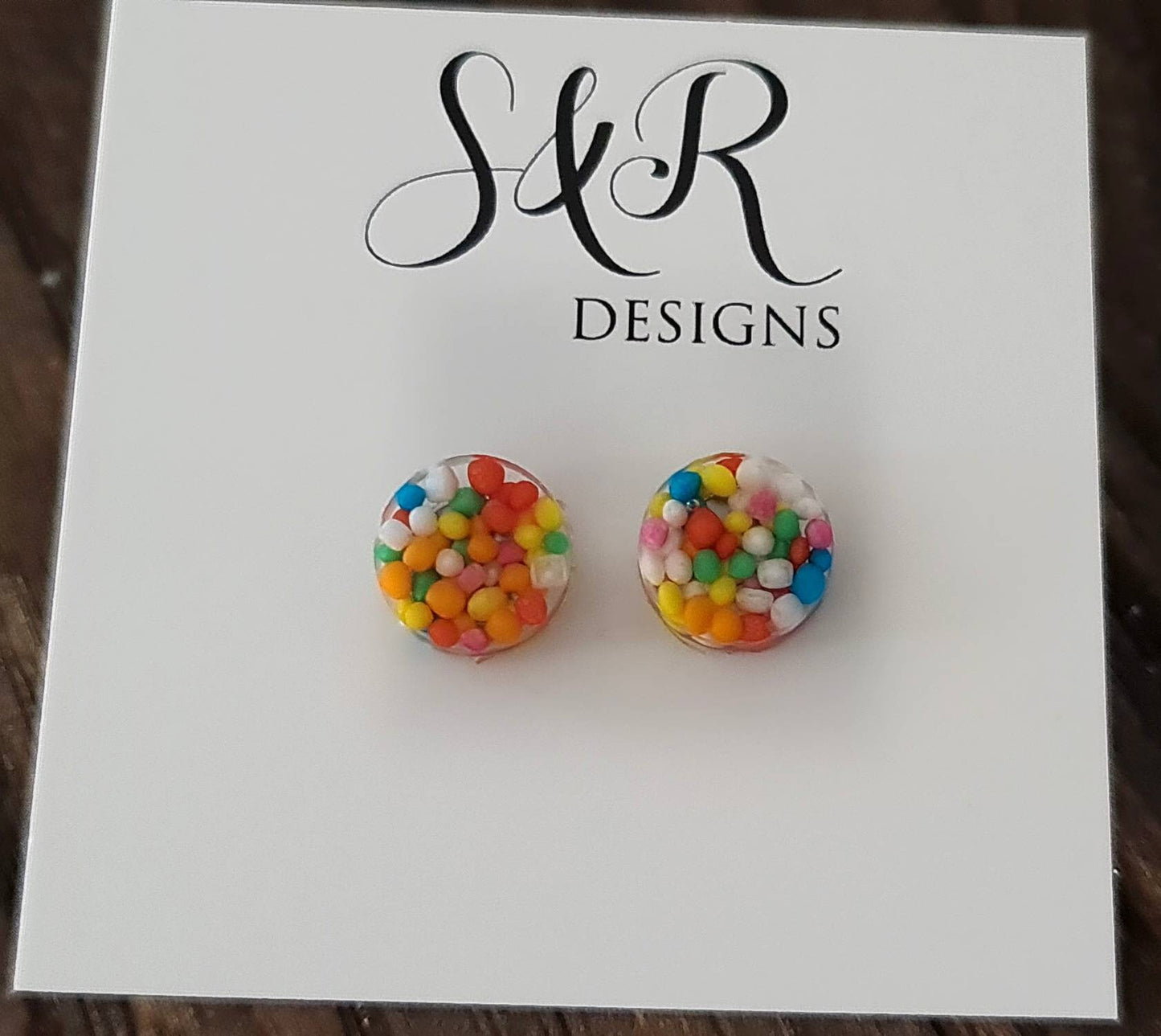 Circle Dot Resin Stud Earrings, 100s and 1000s Candy Lolly Earrings. Stainless Steel Minimalist Stud Earrings. 15mm, 12mm, 10mm or 8mm