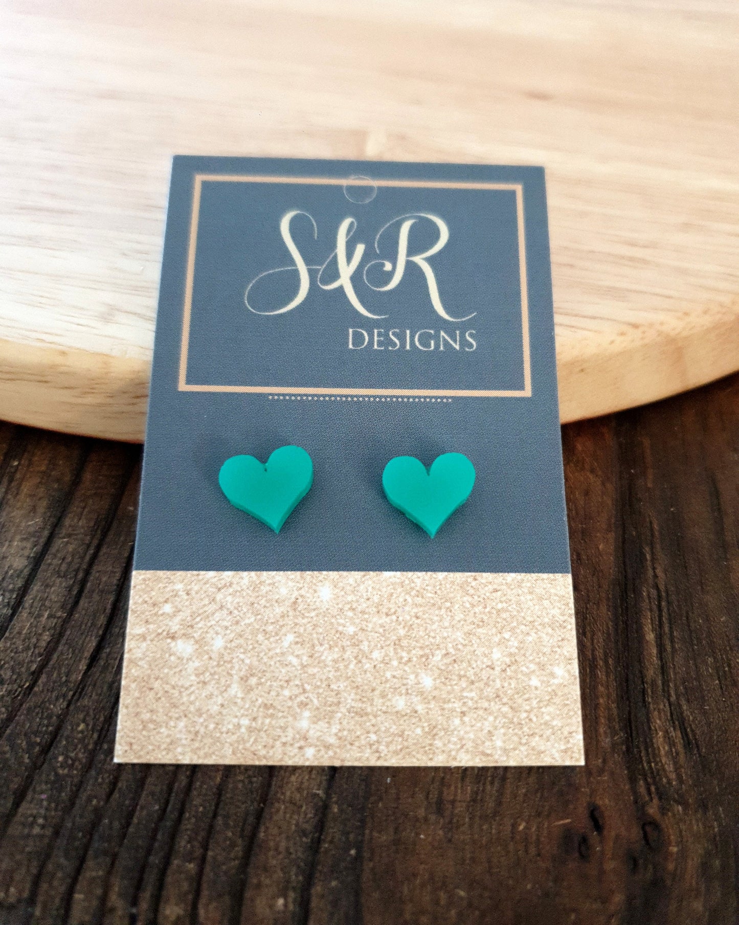 Teal Resin Stud Earrings, Choose your Style. Circle, Heart or Flower. Stainless Steel Minimalist Stud Earrings.