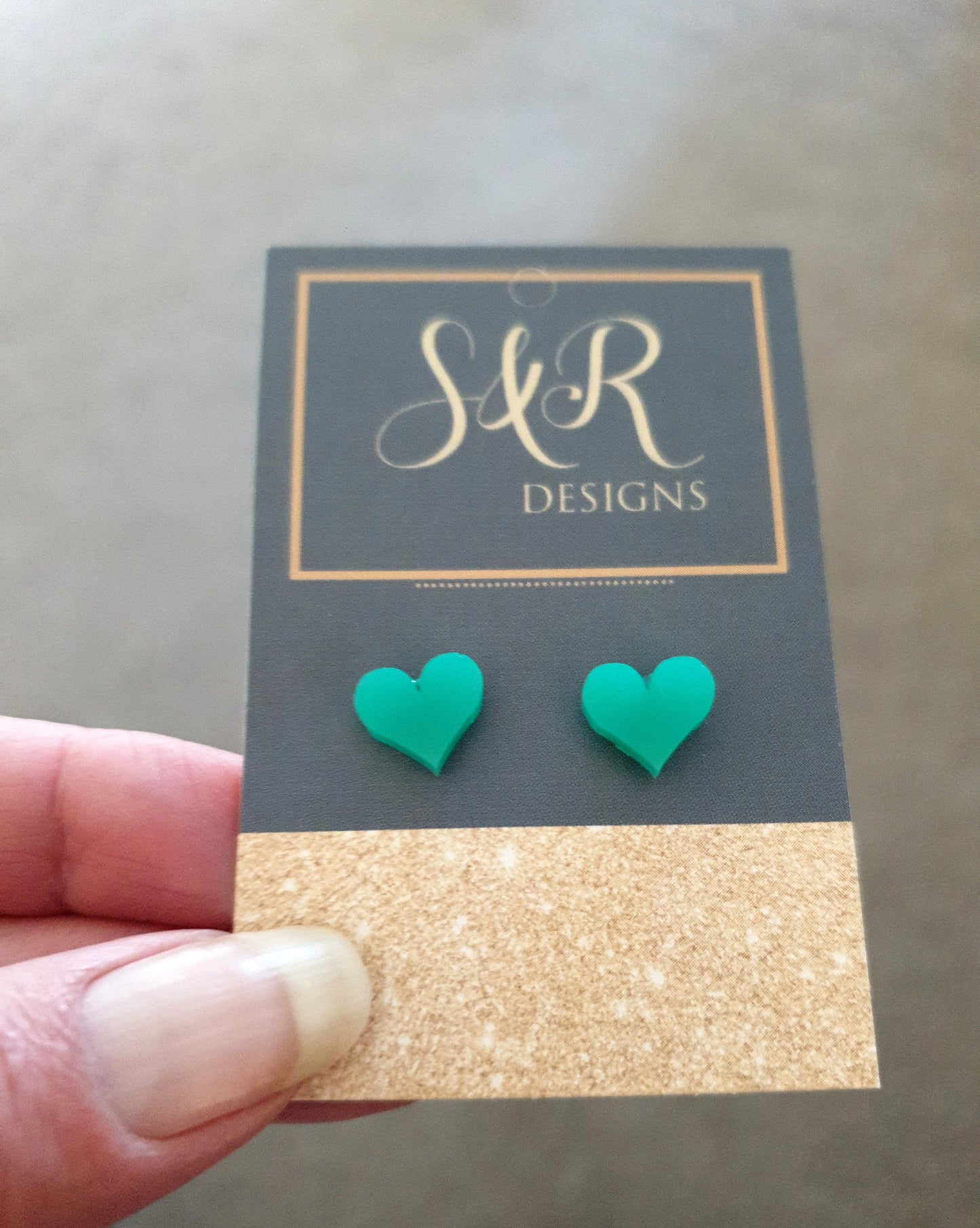 Teal Resin Stud Earrings, Choose your Style. Circle, Heart or Flower. Stainless Steel Minimalist Stud Earrings.