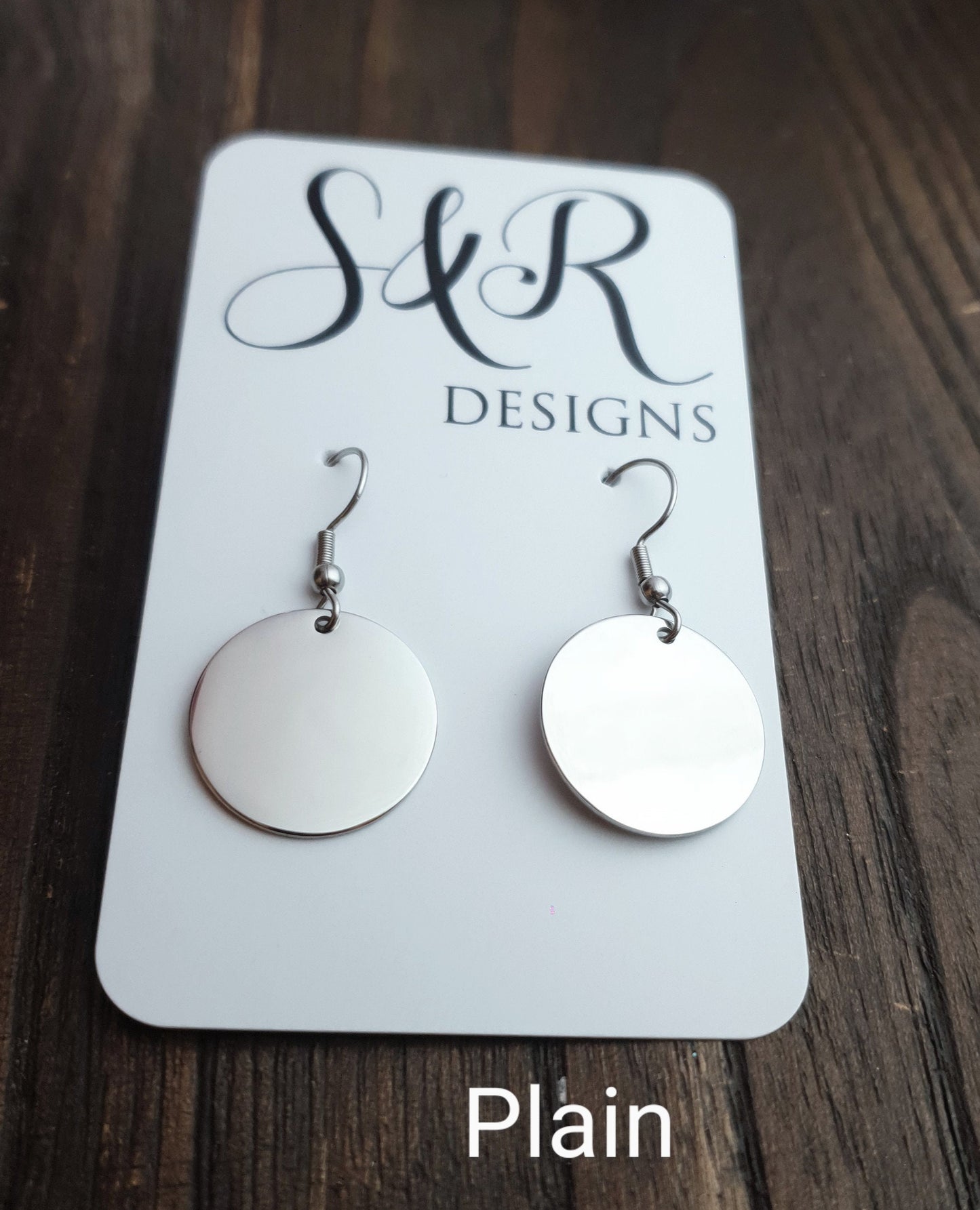 Silver Hammered Circle Disc Large Earrings, 20mm Coin Disc, Custom Stainless Steel Dangle Leverback, Hoops or Hook Earrings