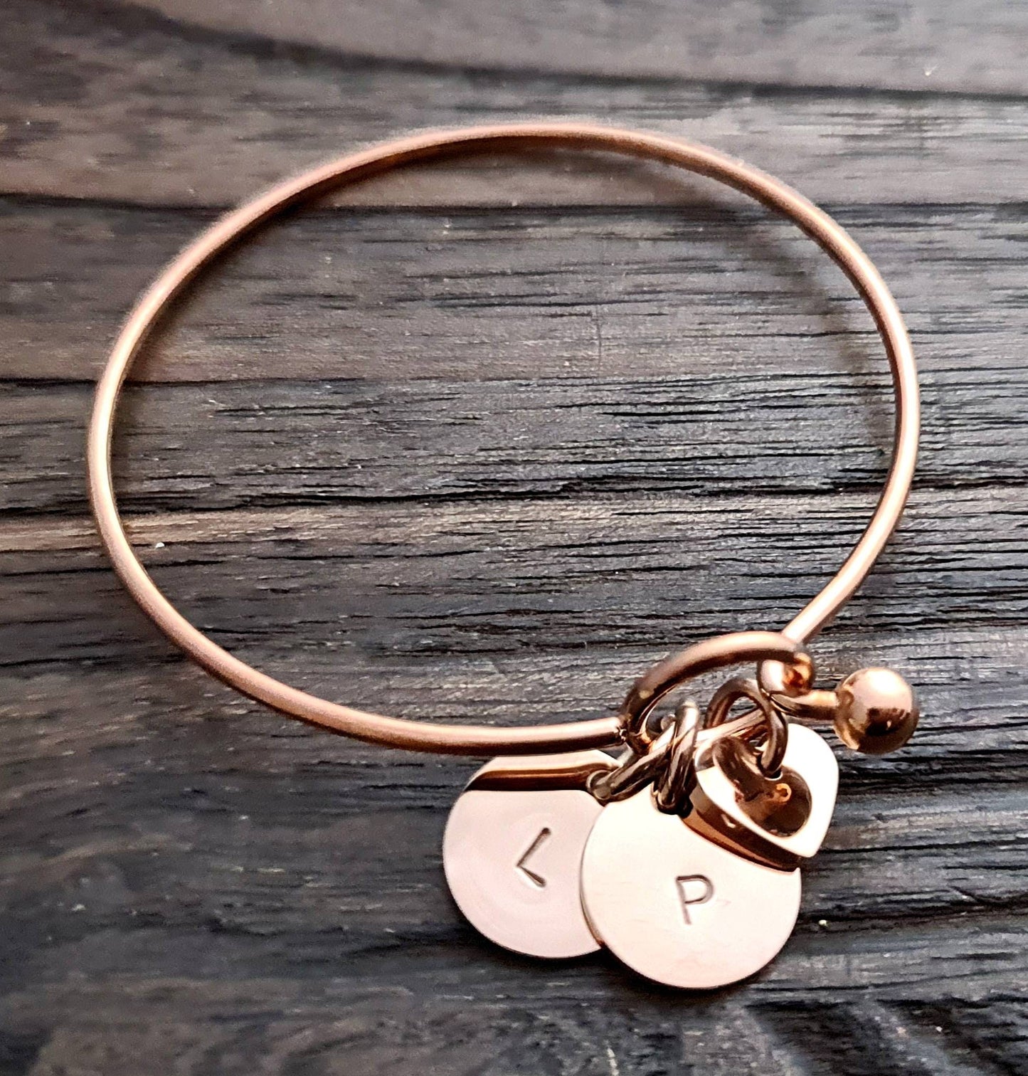 Personalised Hand Stamped Disc Charm, Circle Charm, Silver, Rose Gold or Gold Name Charm 15mm Disc Jump Ring