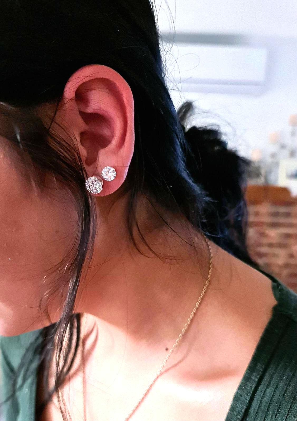 Sterling Silver CZ Stud Earrings, Cubic Zirconia Stud Earrings 2mm, 3mm, 4mm, 5mm, 6mm, 7mm, 8mm, 9mm, 10mm or 12mm, Sold as Pairs