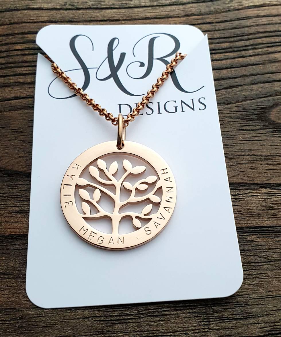 Personalised Name Necklace, Hand Stamped Necklace Design Pendant Stainless Steel. Choose design, Colour, Chain Length, Personalized Gift