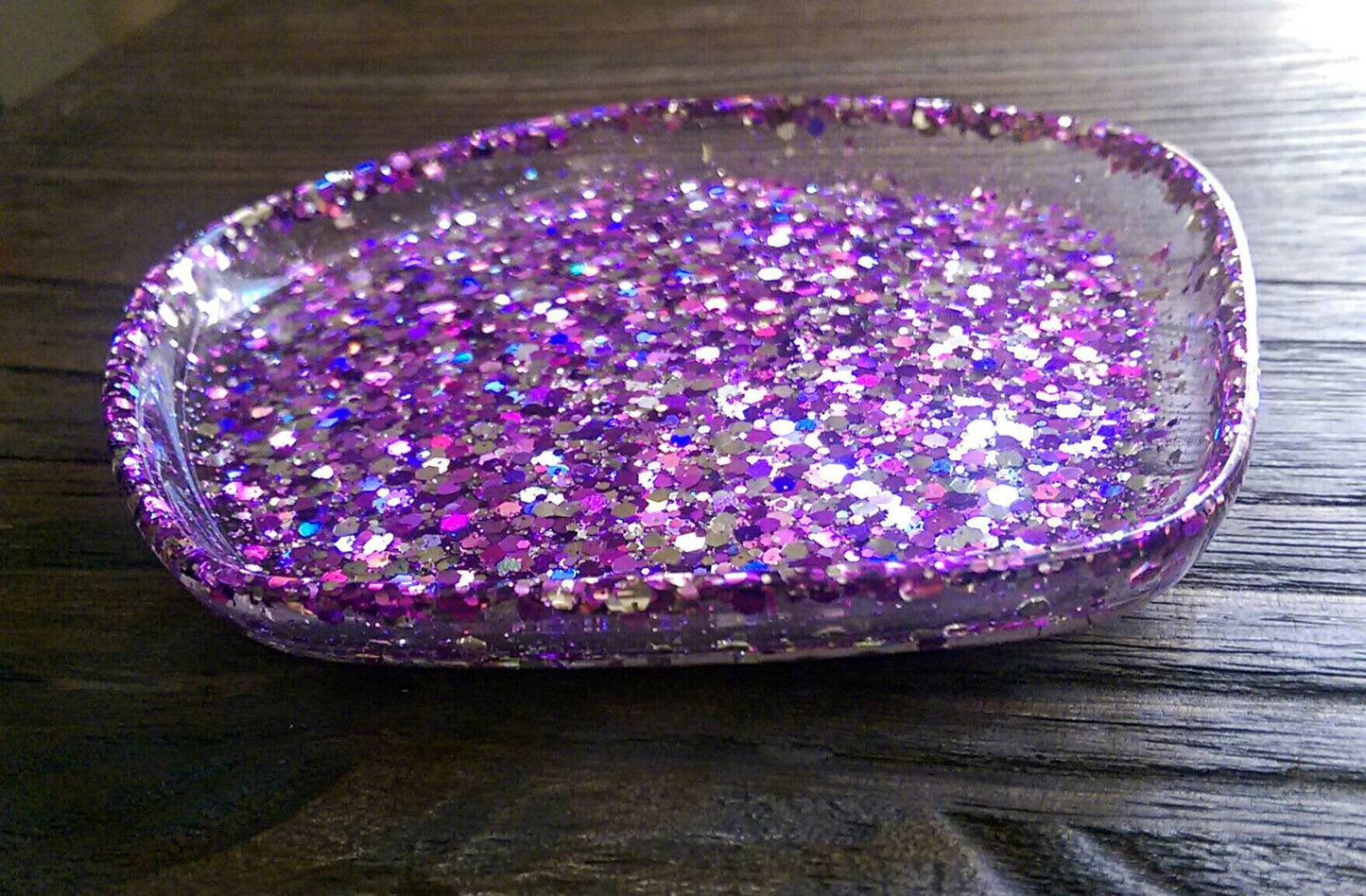 Glitter Ring Dish Pentagon Design, Sparkly Glitters Choose your Custom Colour.43 Colours to choose from.