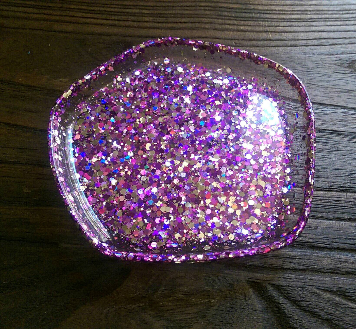 Glitter Ring Dish Pentagon Design, Sparkly Glitters Choose your Custom Colour.43 Colours to choose from.