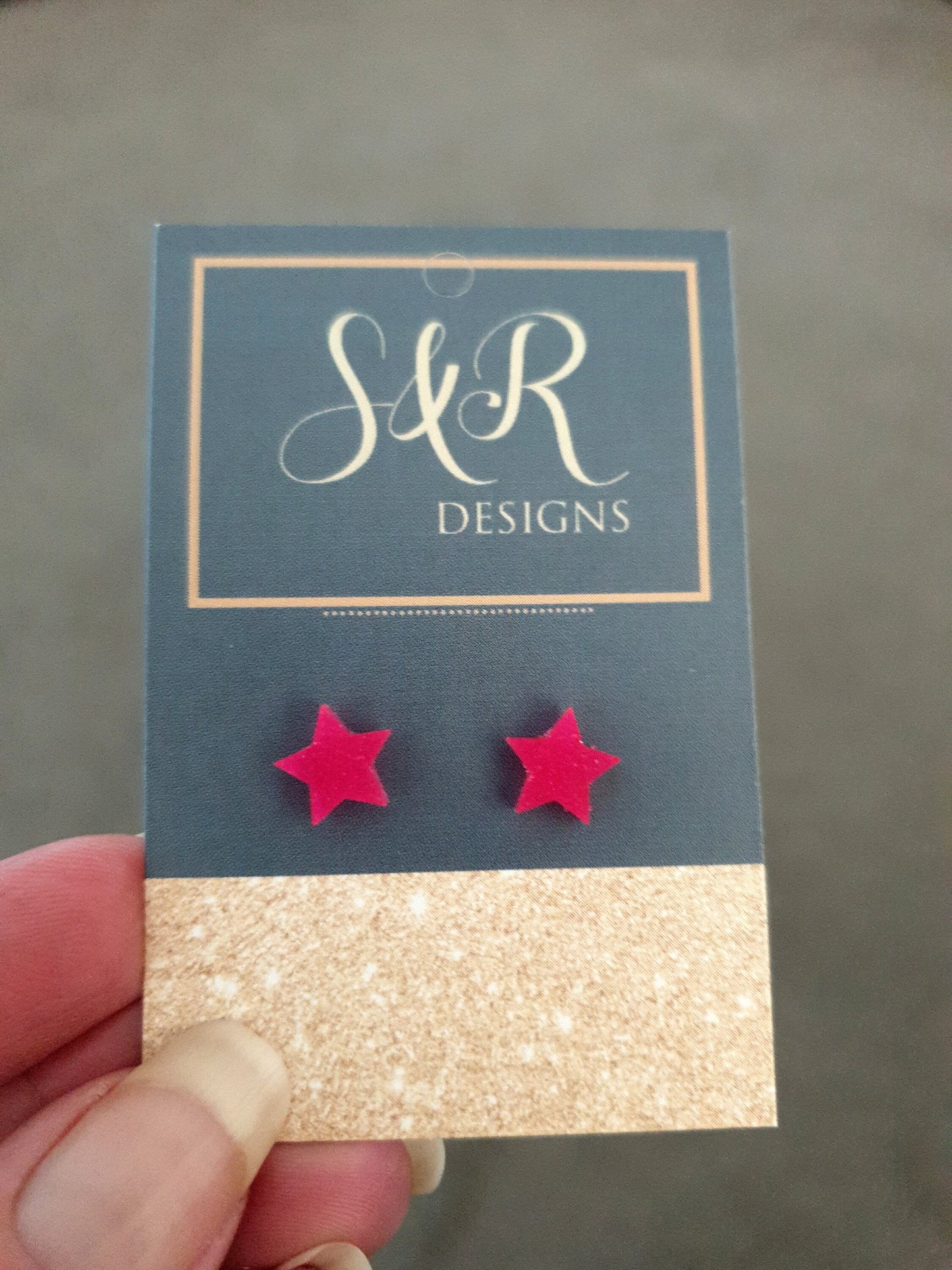 Pink Glitter Resin Stud Earrings, Choose your Style. Circle, Heart, Stars or Flower. Stainless Steel Minimalist Stud Earrings.