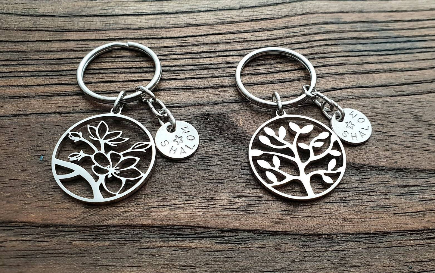 Personalised Hand Stamped Key Ring, Design your own Charm Keyring. Unique Fathers Day Gift, Mothers Day, Christmas Gift, Keepsake