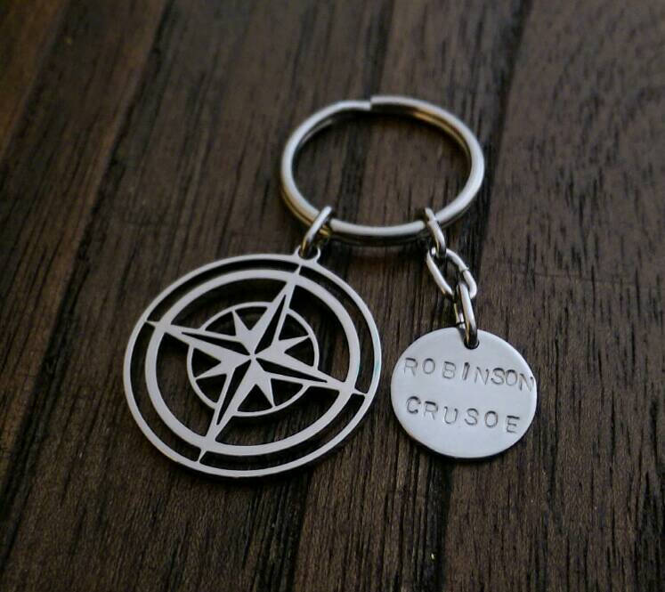 Personalised Hand Stamped Key Ring, Design your own Charm Keyring. Unique Fathers Day Gift, Mothers Day, Christmas Gift, Keepsake