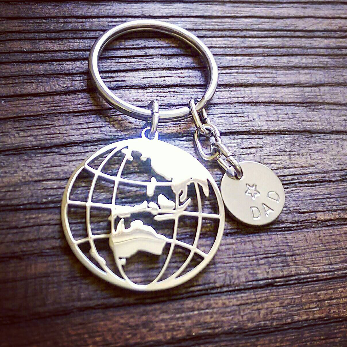 Personalised Hand Stamped Key Ring, Design your own Charm Keyring. Unique Fathers Day Gift, Mothers Day, Christmas Gift, Keepsake