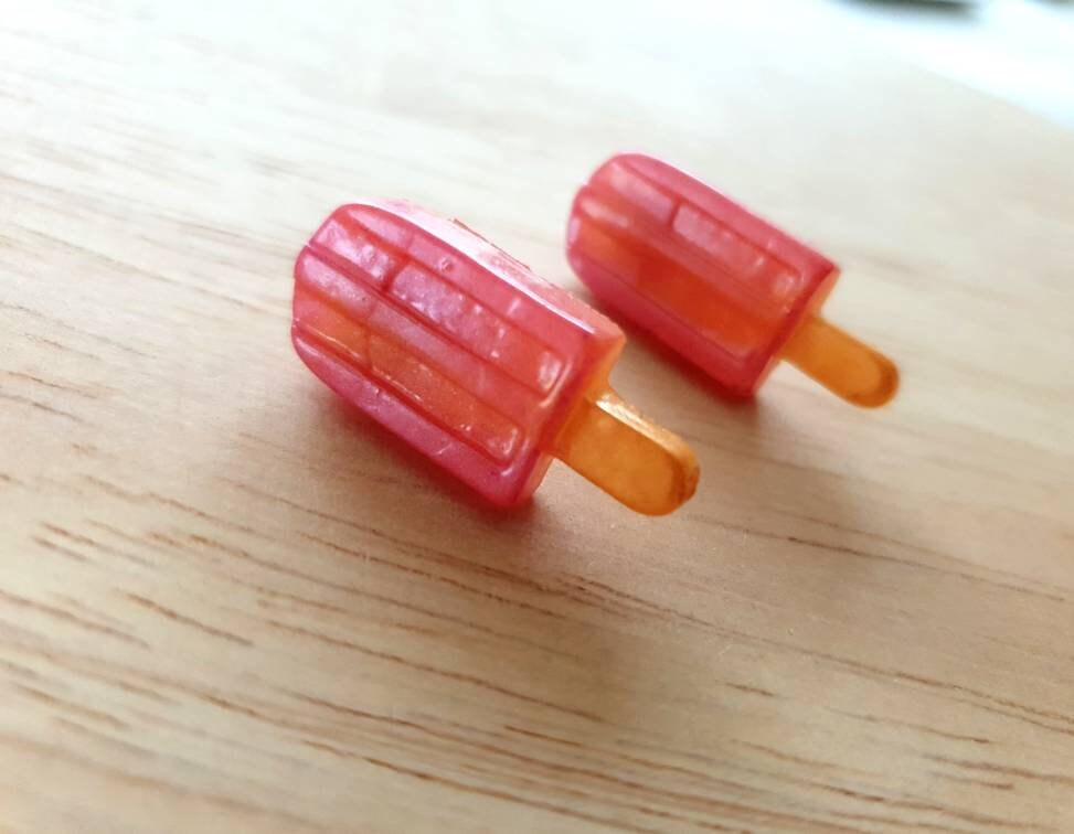 Pink Sherbet Icy Pole Stud Earrings, Pink Ice Cream Earrings, Statement Food Earrings