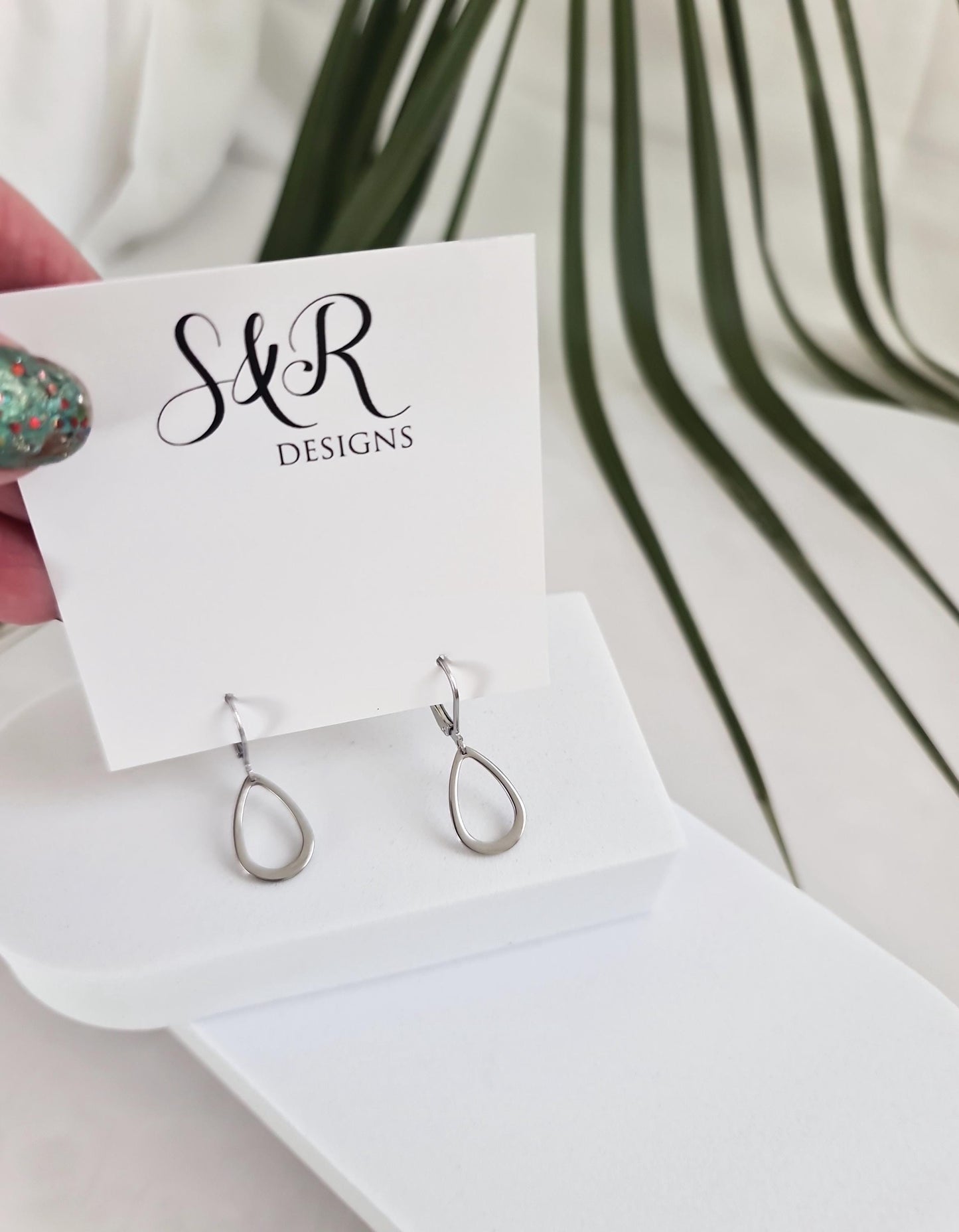 Teardrop Leverback Earrings, Stainless Steel Dangle Leverback, threaders or Hook Earrings in Silver or Gold