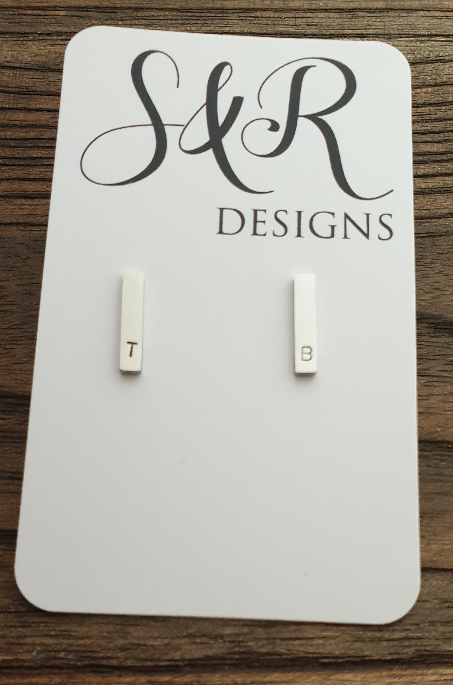 Personalized Gold Bar Stud Earrings, Hand Stamped Personalised Bar Studs, Choose Silver, Gold or Rose Gold Stainless Steel