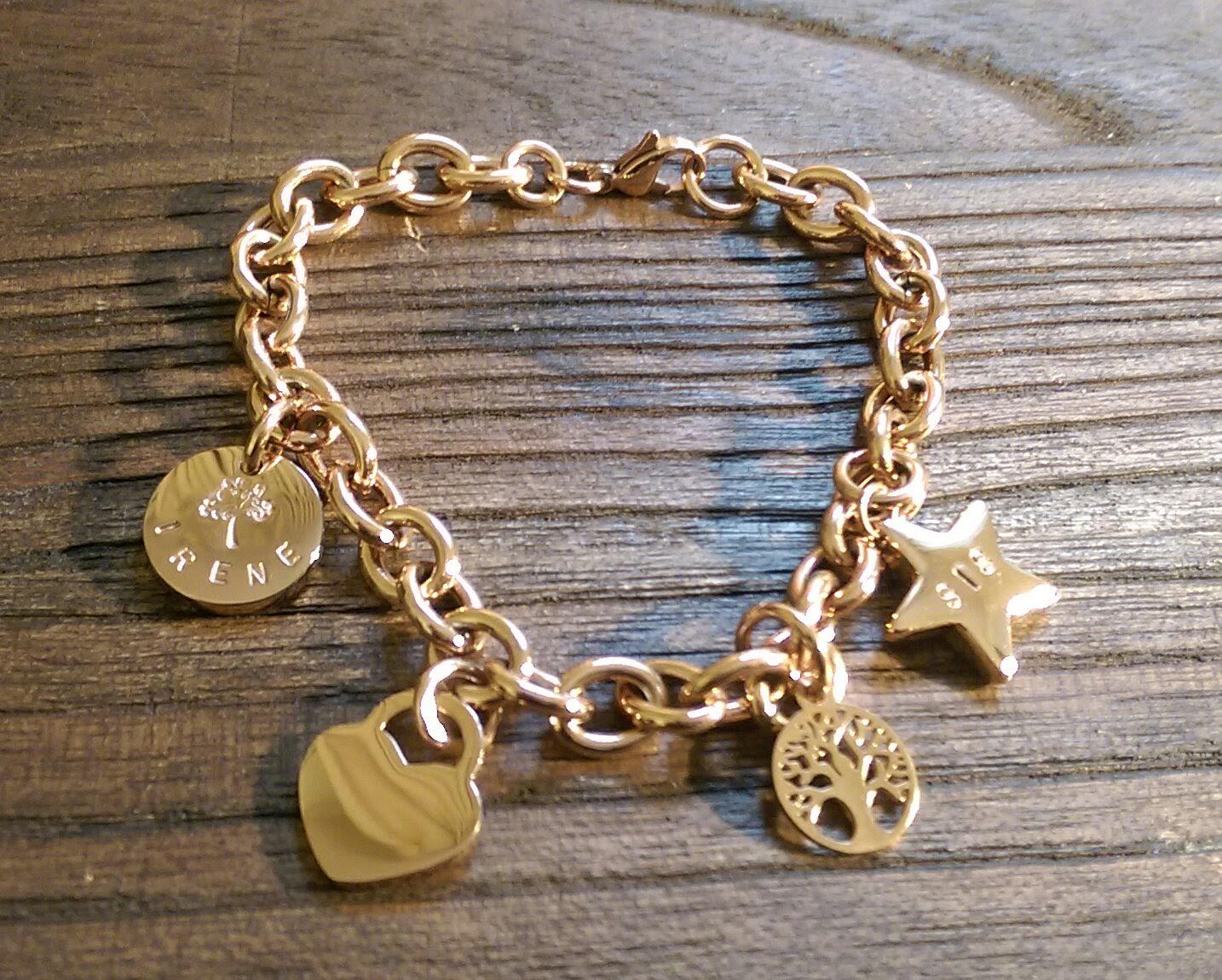 Personalised 18k Gold Hand-Stamped Toggle Bracelet - Custom Name or Date - Silver, Gold, Rose Gold - Add Charms for a Statement Piece