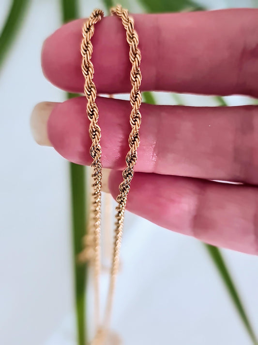 Rope Chain, 18ct Yellow Gold Plated 316 Stainless Steel, Statement Chain, Choose Length