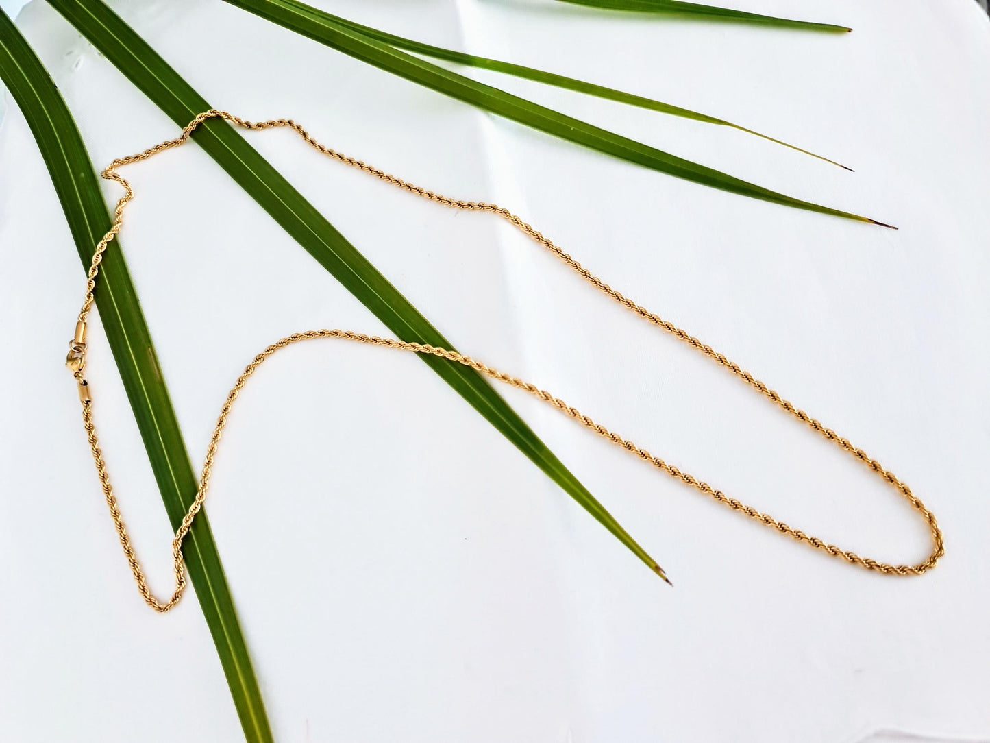 Rope Chain, 18ct Yellow Gold Plated 316 Stainless Steel, Statement Chain, Choose Length