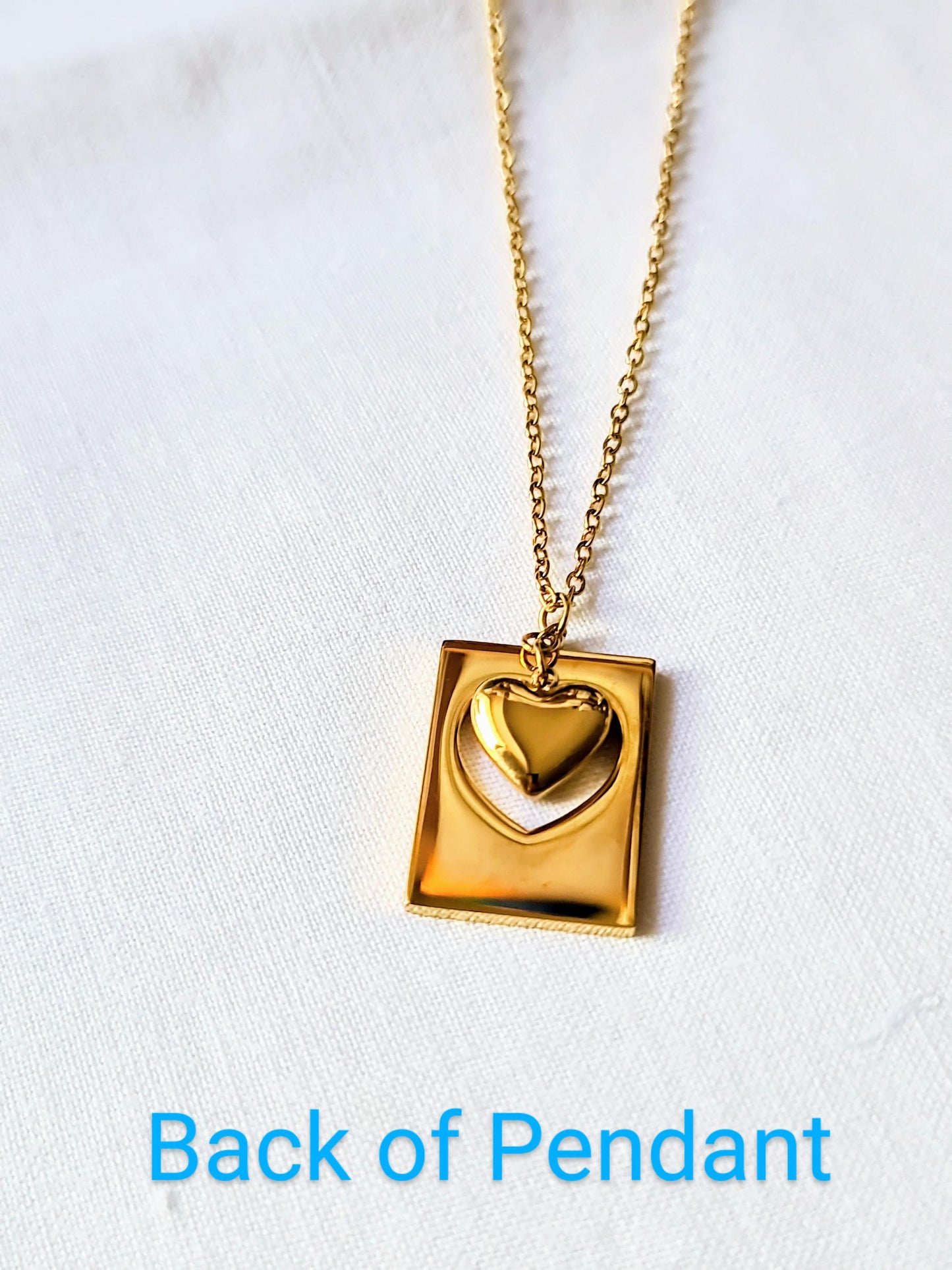 Custom Engraved Heart Necklace, 18K Gold Stainless Steel Pendant, My Soul My Love, Gift for Her, Romantic Jewellery, Anniversary Gift