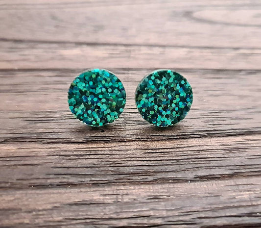 Circle Dot Earrings, Resin Stud Earrings, Statement Earrings,  Choose Colour and size: 15mm