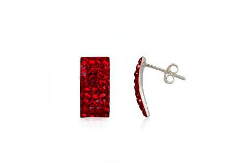 Sterling Silver Preciosa Crystal Rectangle Stud Earrings Choose your Colour.