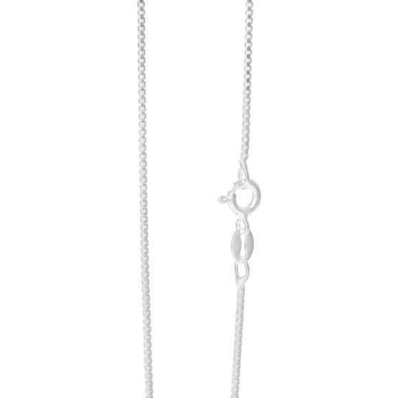 Sterling Silver Jet Black Crystal Ball Pendant Necklace, 18" 45cm Chain