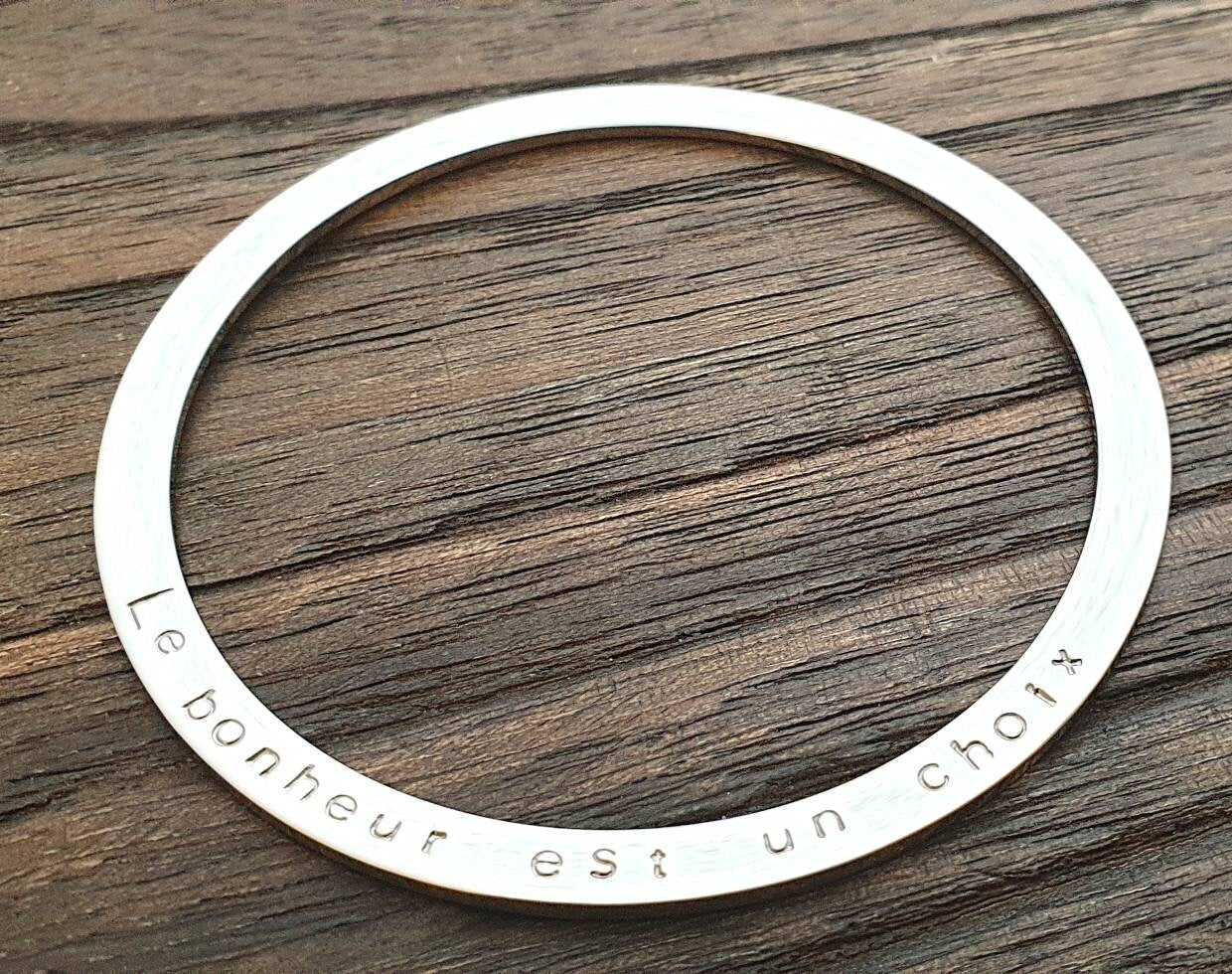 Personalised Bangle, Hand Stamped Names Personalized Bangle. Choose Silver, Gold or Rose Gold & Size, Mothers Day, 18th, 21st Birthday Gift