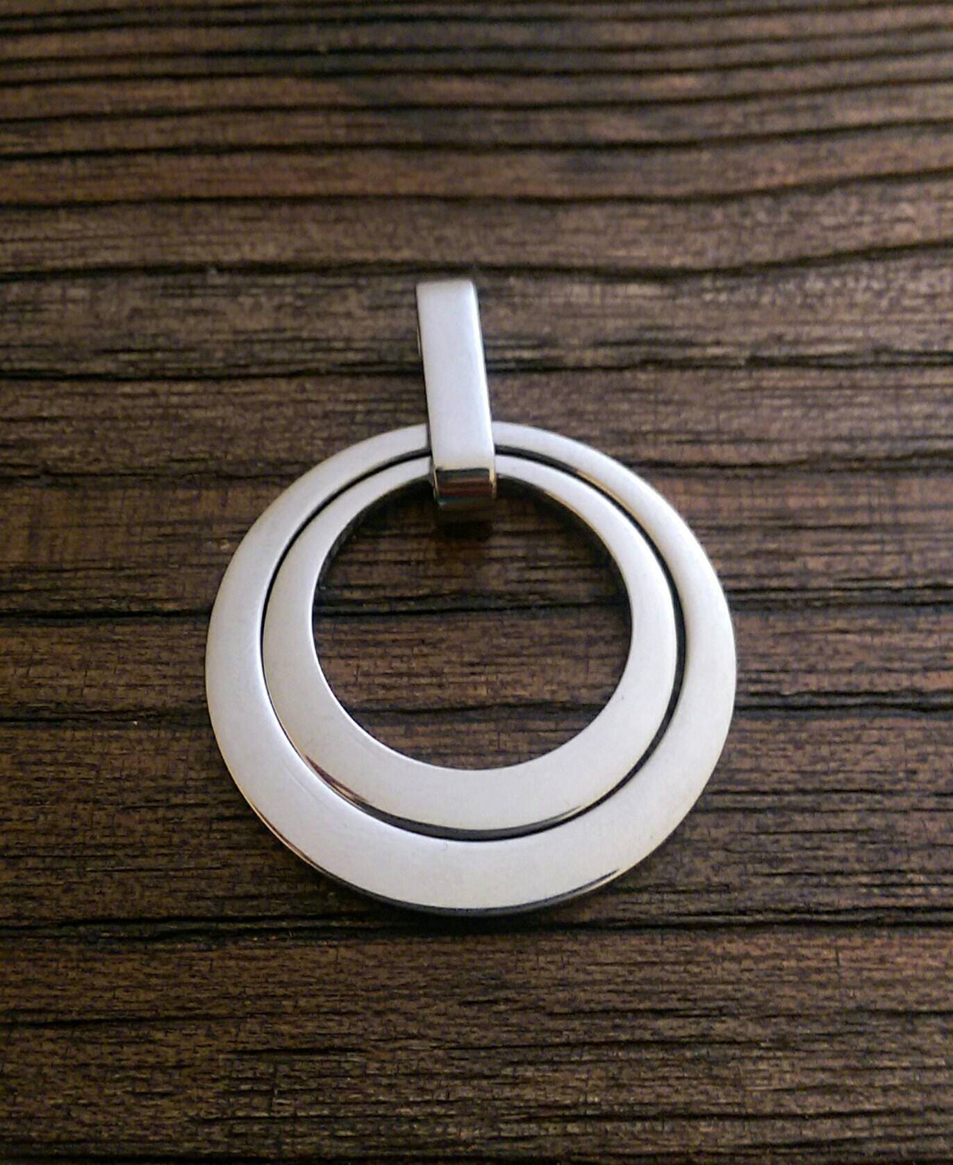 Personalised Offset Circle Name Necklace, Hand Stamped Necklace add names or words, Stainless Steel, Choose Colour and how many Links