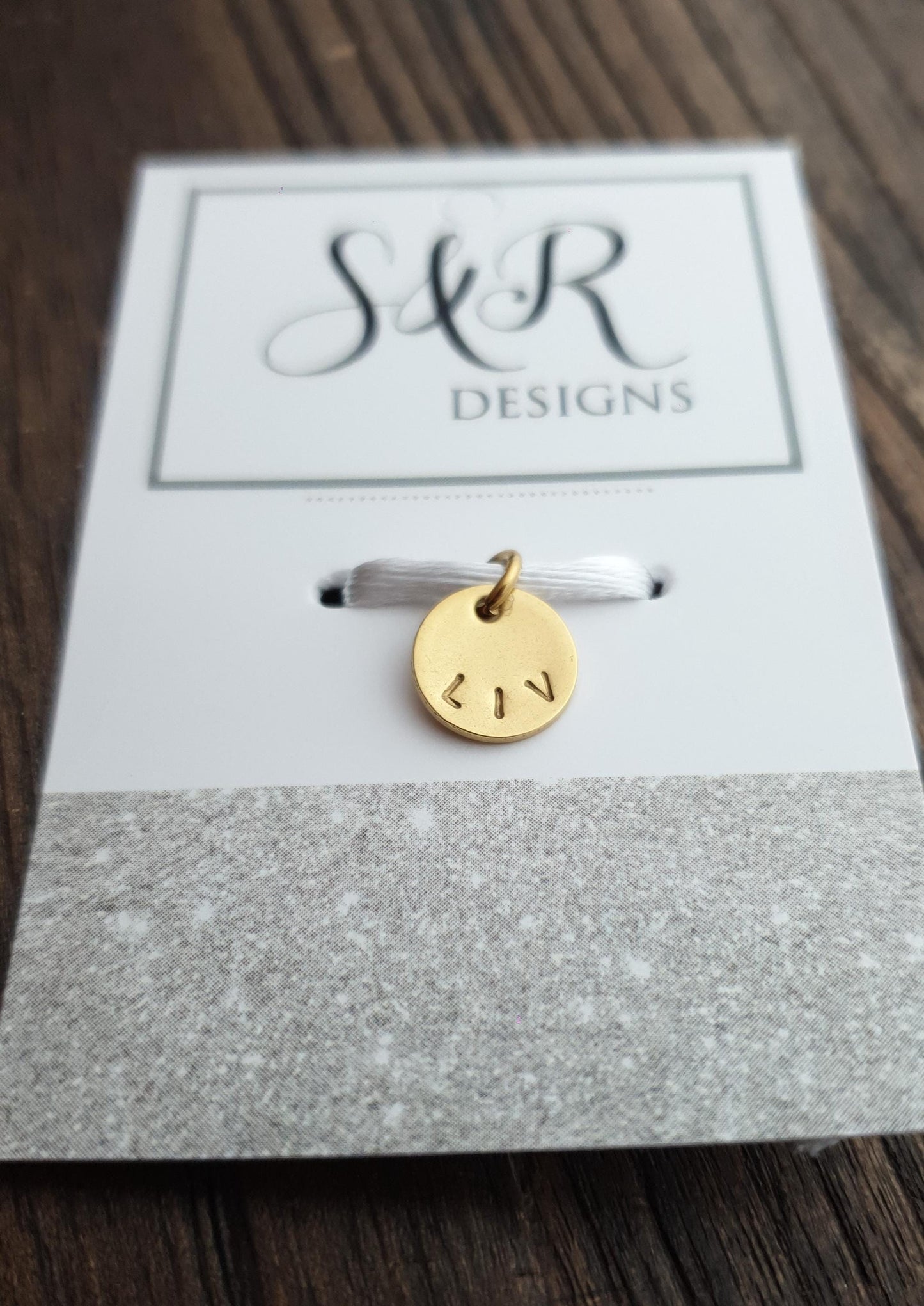 Personalised 8mm Disc Charm, Circle Disc Coin Style with Jump Ring Only in Gold or Silver Stainless Steel. Add to Bracelet or Chain