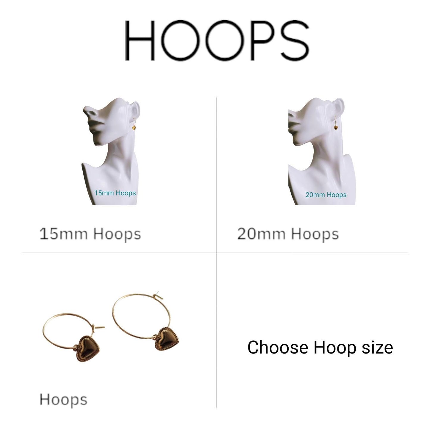 Gold Heart Earrings, Minimalist Dangle Drops, Stainless Steel Hoop or Leverback