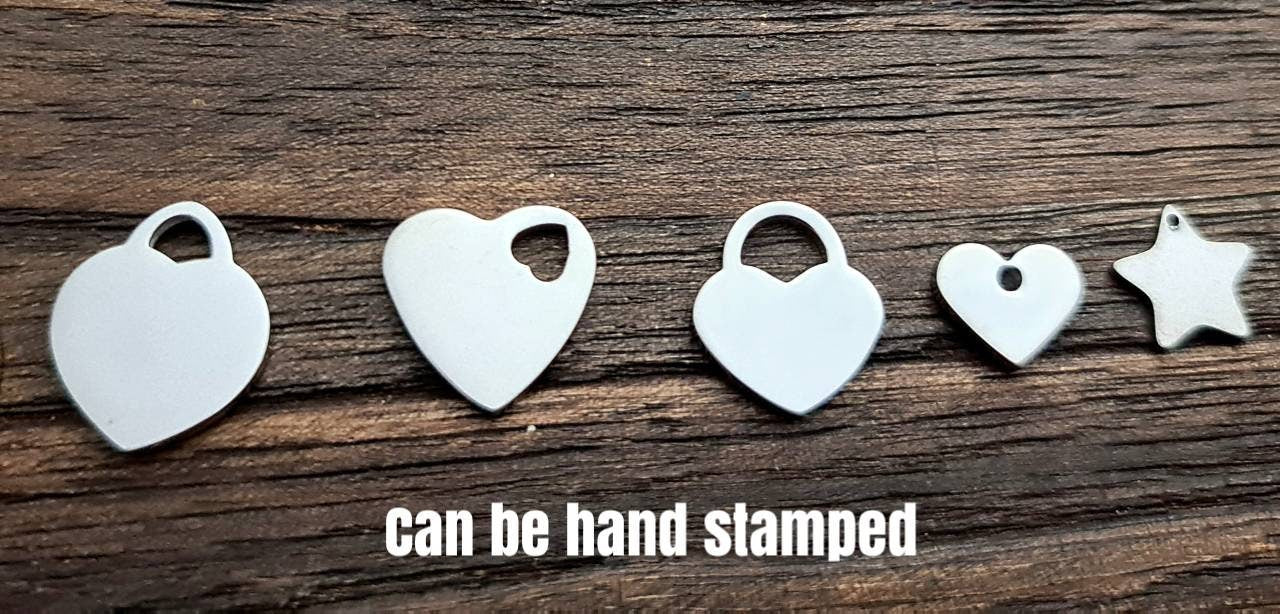 Add on Charm to Bracelet or Necklace, Personalised Hand Stamped Charm, Owl, Ladybug, Evil Eye, Key, Flower, Heart, Star with Jump Ring