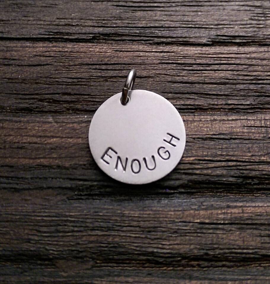 Personalised Hand Stamped Disc Charm, Circle Charm, Silver, Rose Gold or Gold Name Charm 15mm Disc Jump Ring