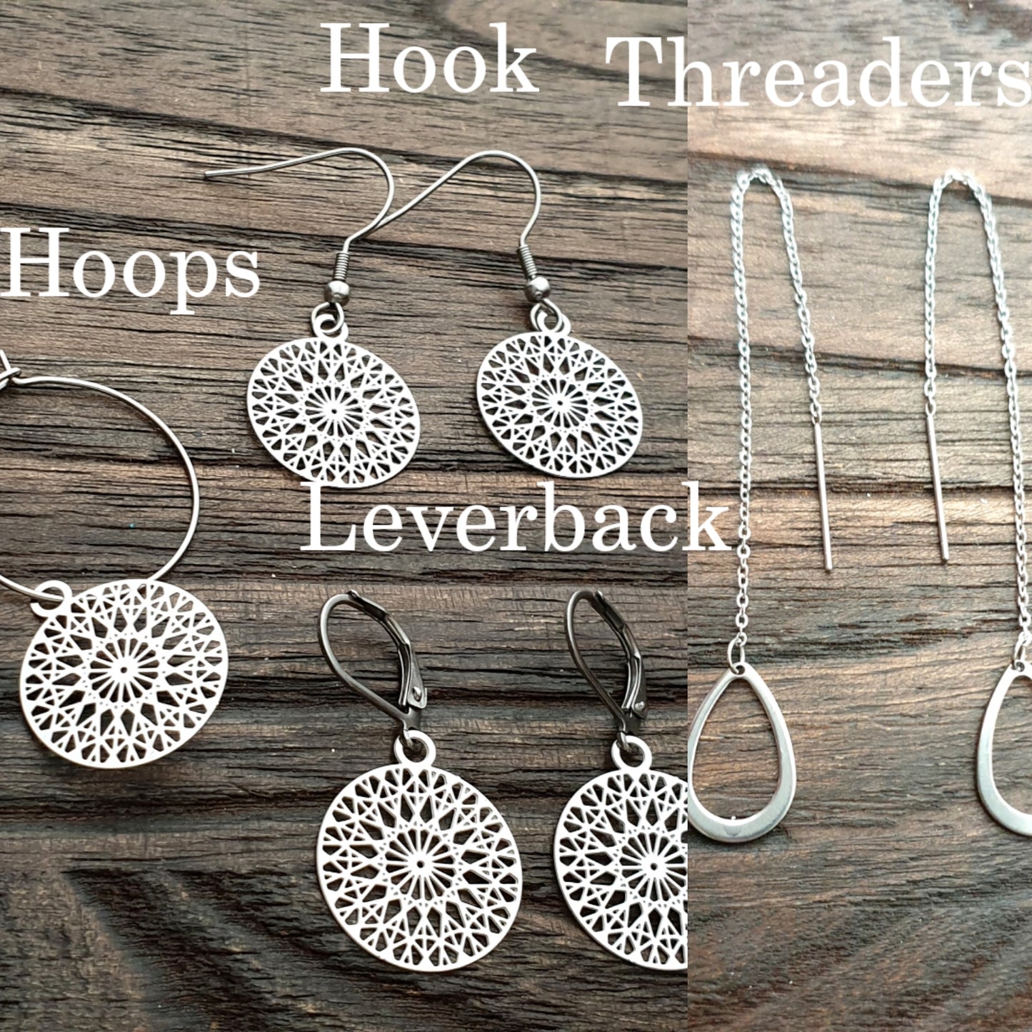 Gold Bar Hoop Earrings, Stainless Steel Dangle Bar Earrings, Choose Hoop, Leverback, Earwire Hook or Threaders