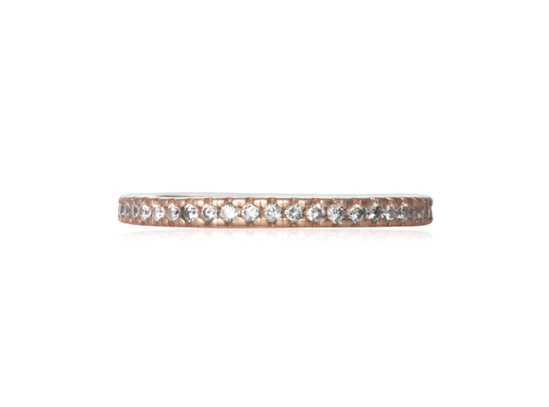Rosegold Sterling Silver Cubic Zirconia Eternity Ring