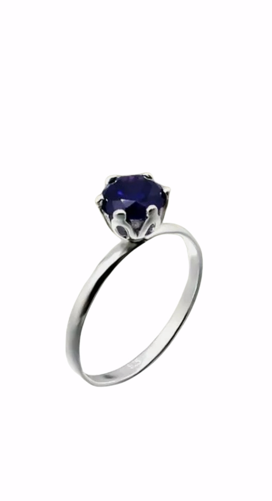 Sterling Silver Purple Cubic Zirconia Brilliant Cut Ring