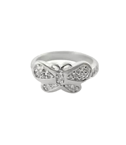 Sterling Silver Butterfly CZ Ring