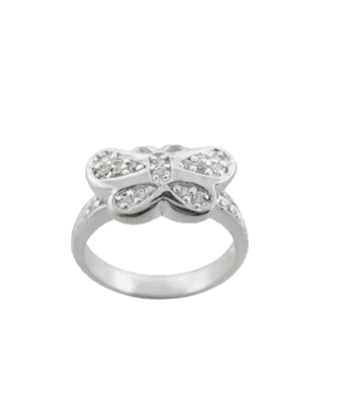 Sterling Silver Butterfly CZ Ring