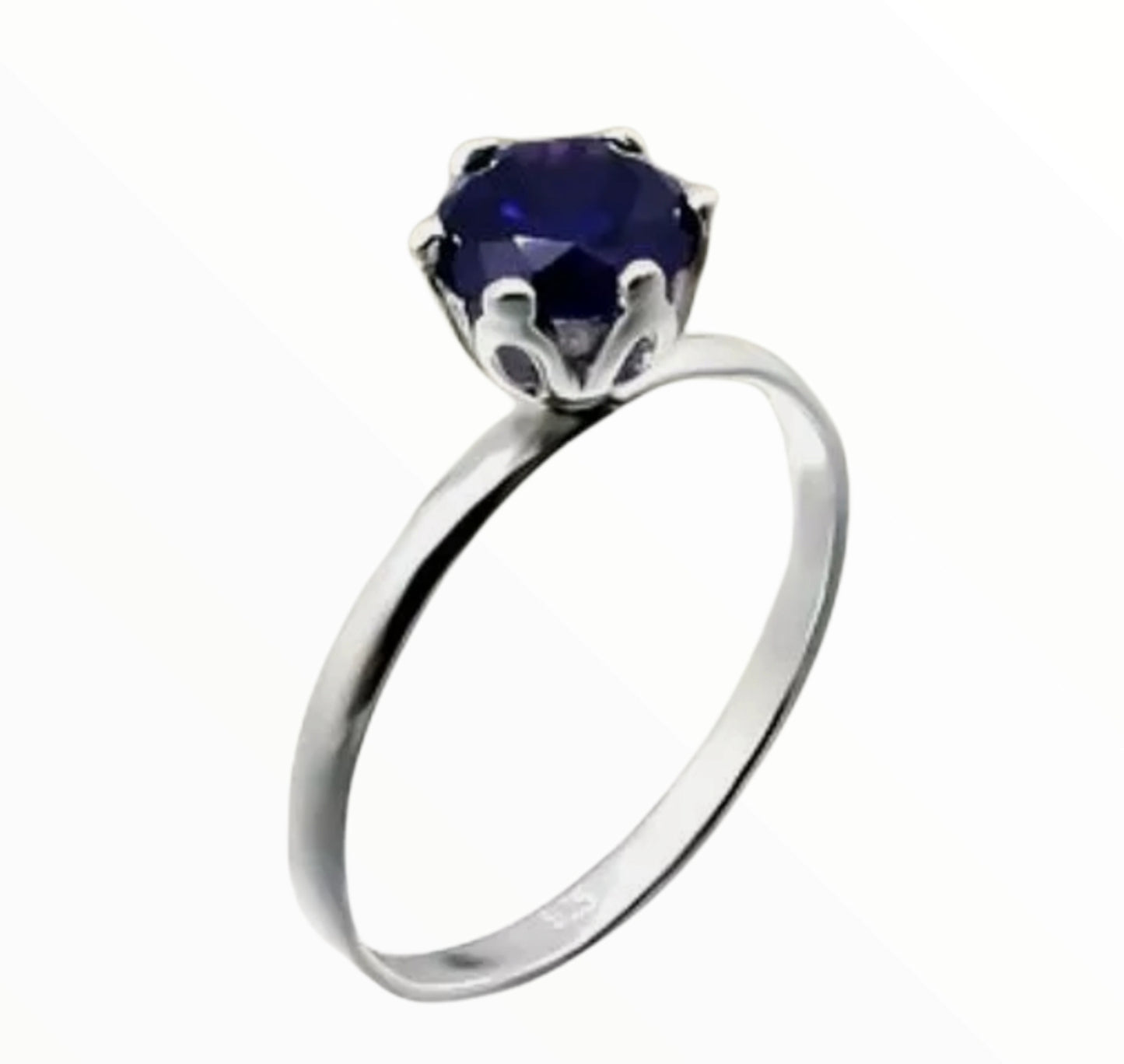 Sterling Silver Purple Cubic Zirconia Brilliant Cut Ring