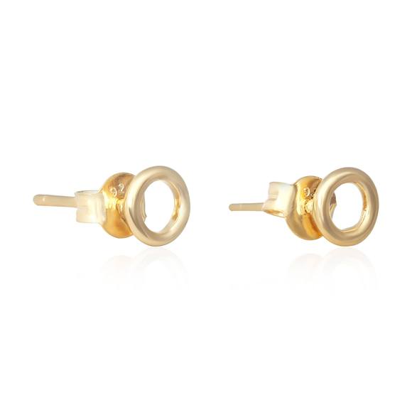 Sterling Silver Circle Loop Stud Earrings Choose Silver or Gold - Silver and Resin Designs