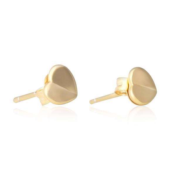 Sterling Silver Heart Stud Earrings Choose Silver Gold or Rose Gold - Silver and Resin Designs