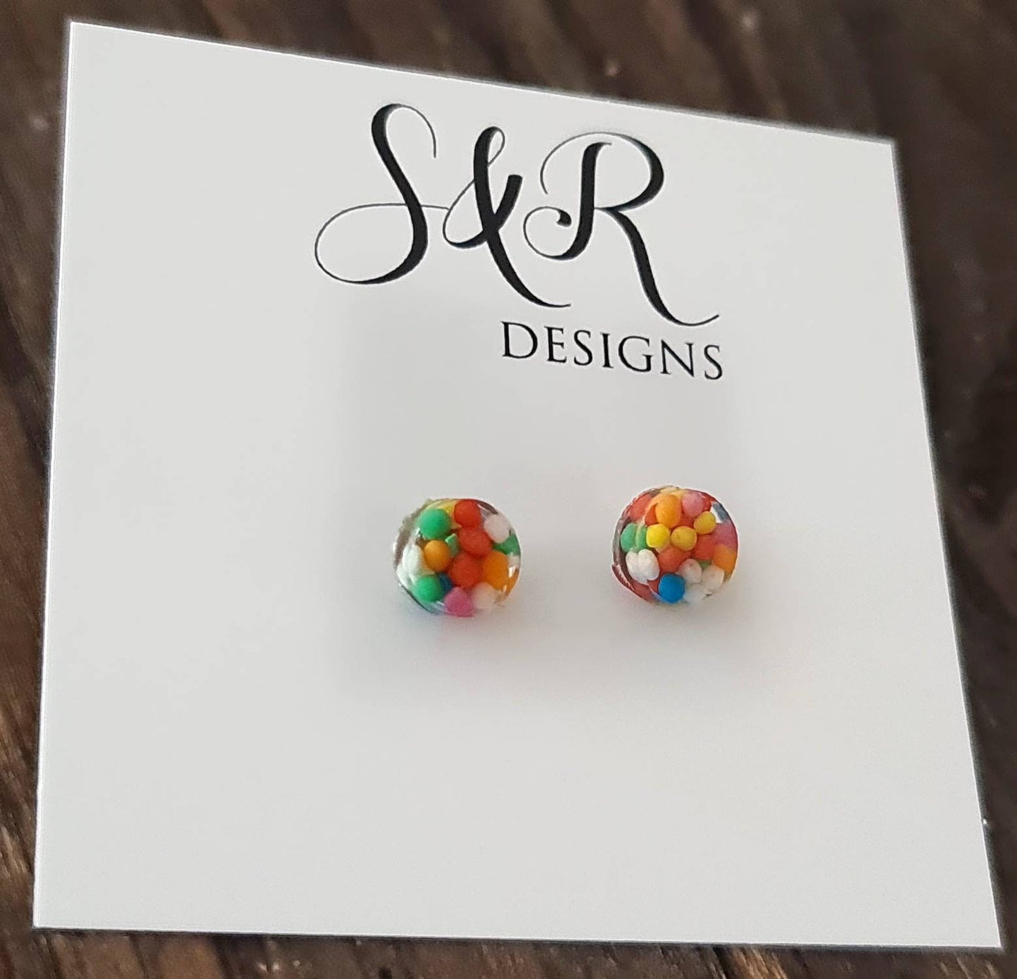 Circle Dot Resin Stud Earrings, 100s and 1000s Candy Lolly Earrings. Stainless Steel Minimalist Stud Earrings. 15mm, 12mm, 10mm or 8mm