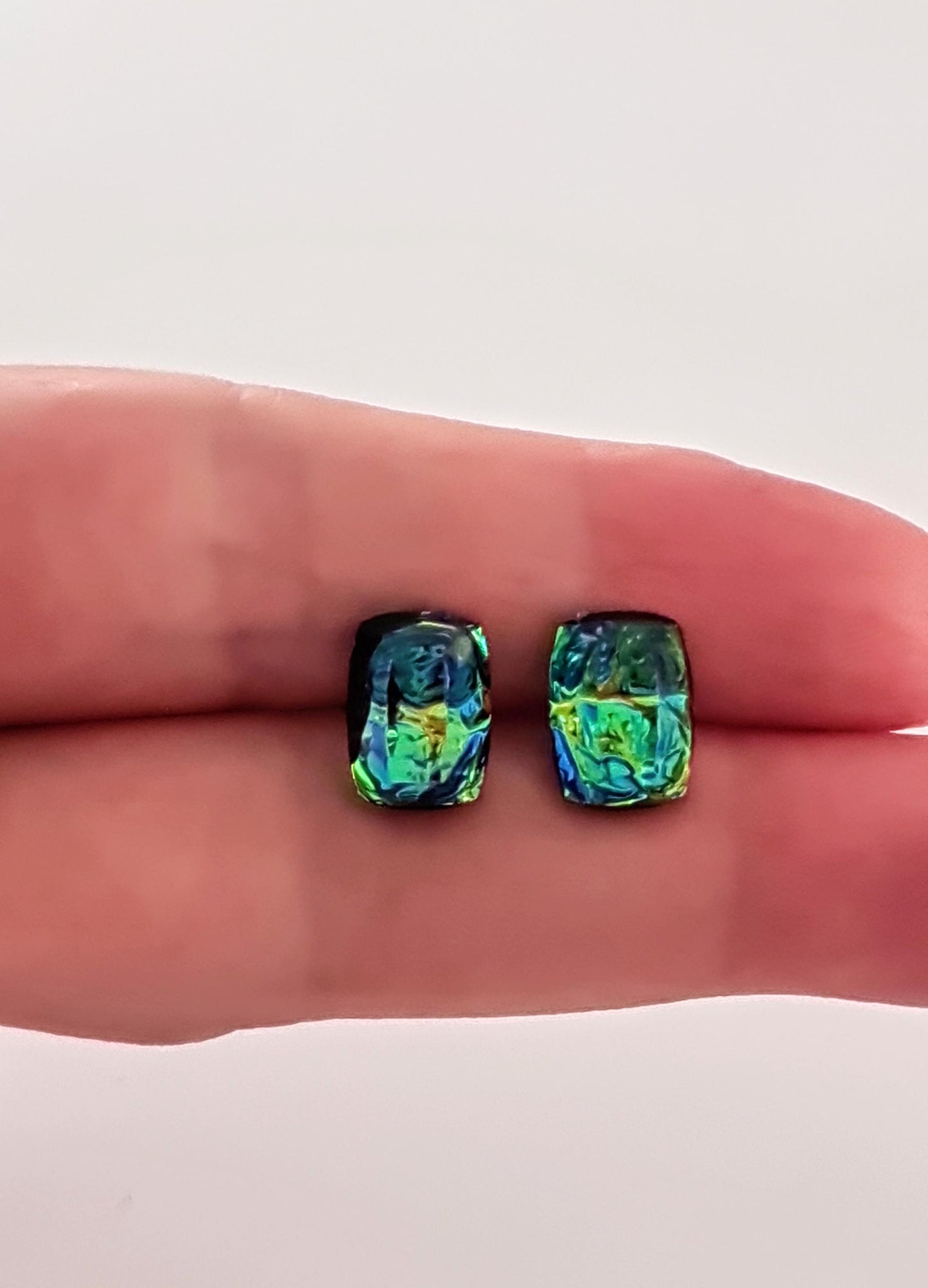 Ocean Swirl Resin Stud Earrings – Hypoallergenic Stainless Steel | Handmade Unique Jewelry